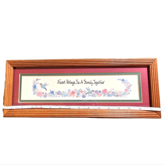 Vintage 1994 Artist D. Sweet "Heart Strings" Matted & Framed Print 16"X6"X0.75" - Picture 9 of 11